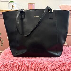 Vera Bradley Large Black Leather Tote